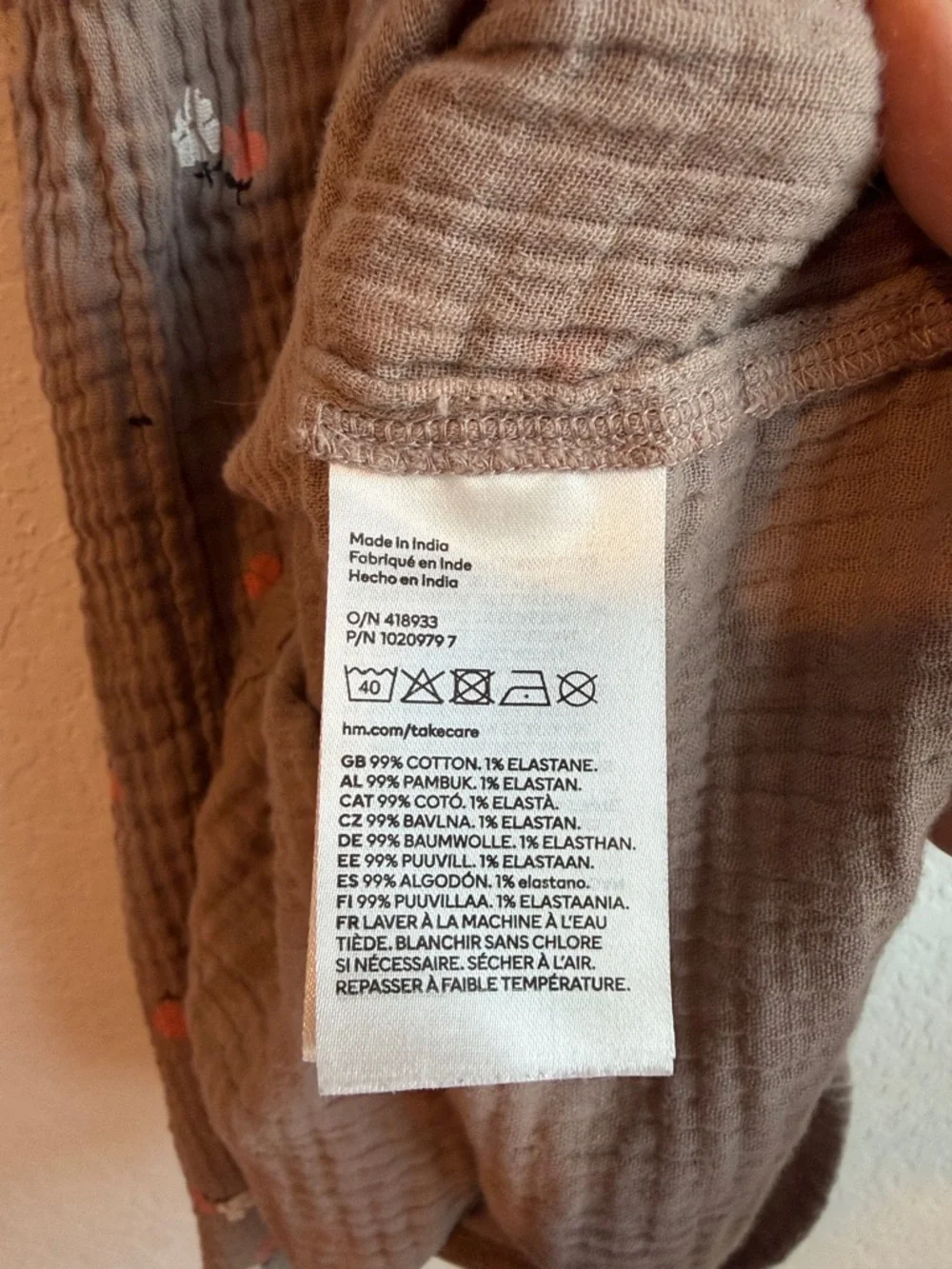 H&M Cotton Gauze Dress with Pink and White Floral Print